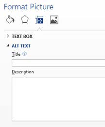 Title and Description field used in Microsoft Word for adding alternative text to an image